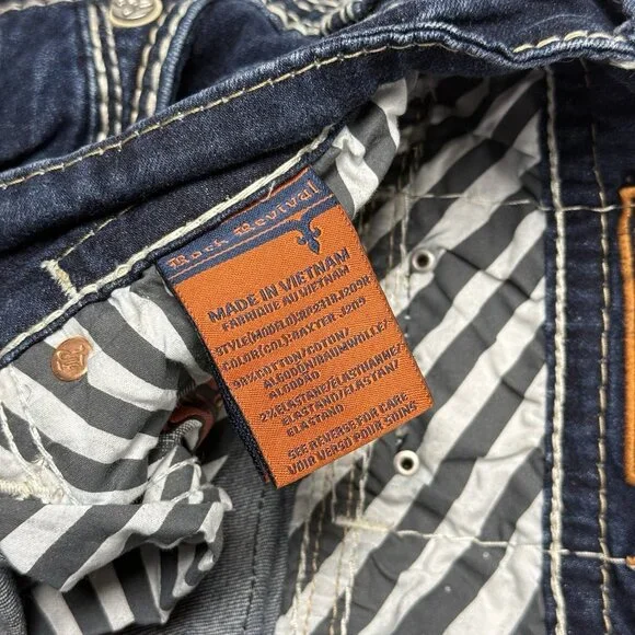 Rock Revival Baxter Cut Off Jeans Mens 31 Blue Y2K - Picture 7 of 12